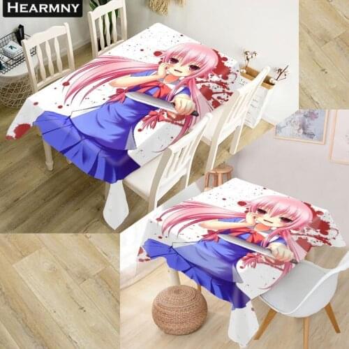 Mirai Nikki Tablecloth Waterproof Oxford Fabric Square/Rectangular Tablecloth For Wedding Table Cloth Cover TV Covers