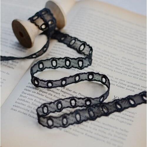 5 Meters High Quality Beige Design Lace Fabric Ribbon Cotton Hollow Lace Trim Sewing Material Accessories