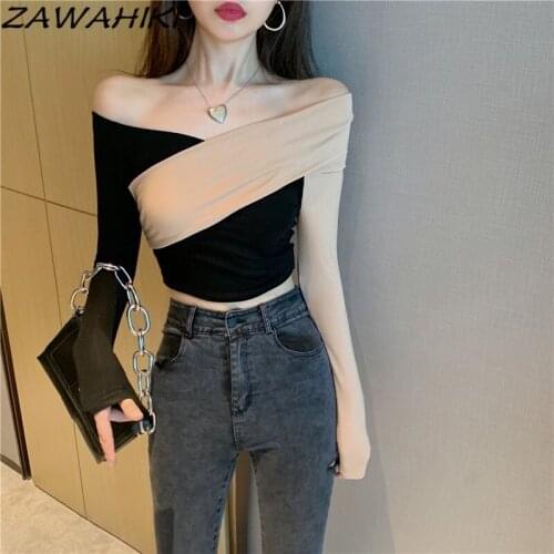 Женские укороченные футболки ZAWAHIKI China At AliExpress