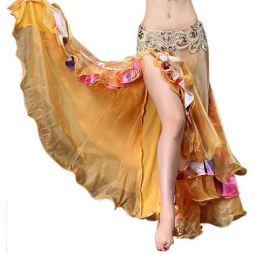 Women Belly Dance Skirts Waves Skirt fishtail Skirt Lace Long Skirt Dress Hollywood Performance Belly Dance (without belt)