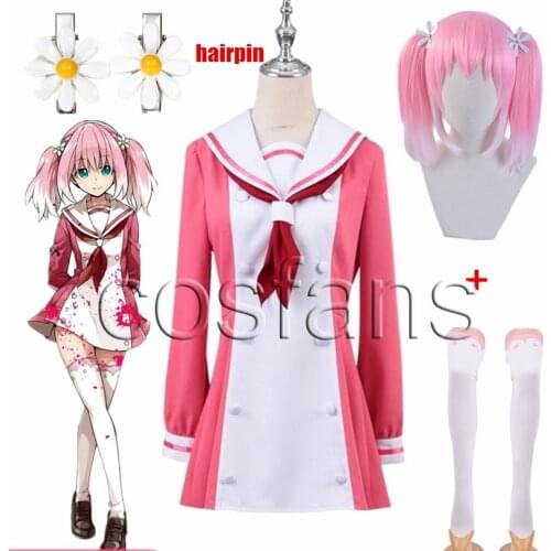 New Anime Munou na Nana Hiiragi Cosplay Costume Womens School Uniform hairpin stock Outfit Student Halloween Carnival Full Set