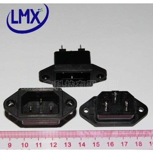 10pcs/lot 3Pin IEC320 C14 Power Socket Connector AC 250V 10A Wholesale Electronic iron / copper free shipping