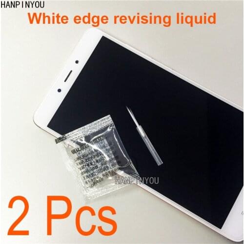 2 Piece / Lot Tempered Glass White Edge Revising Liquid White Border Eliminate Liquid with Brush Tempered Glass Tool