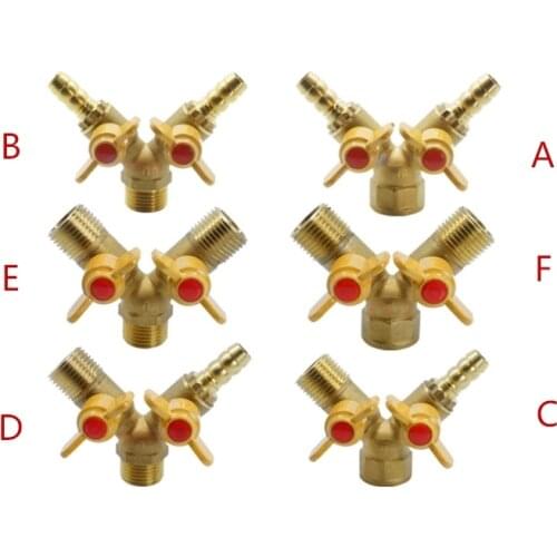 6 Styles Brass Three Direct Links Ball Valves Butterfly Handle Water And Gas Pipe Fittings