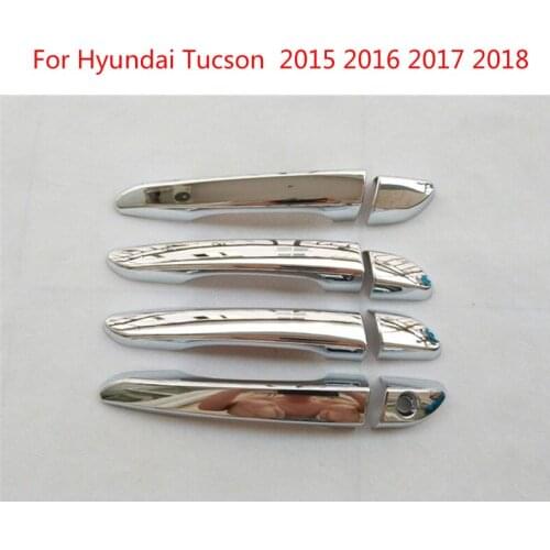 For Hyundai Tucson 2015 2016 2017 2018 Car Styling Door Handle Cover ABS Chrome Car Sticker Auto Accessories Car-styling