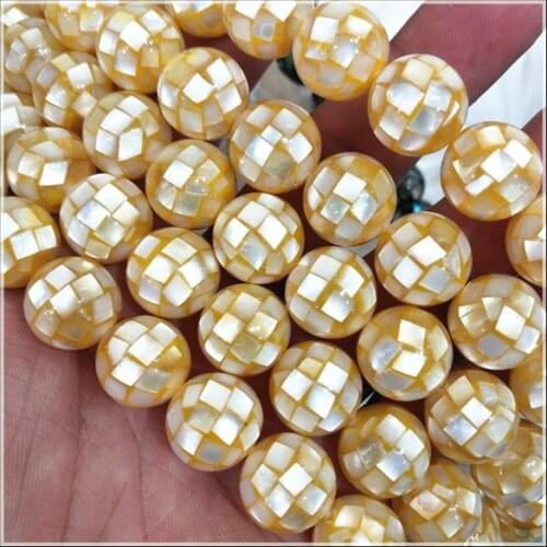 28pcs nature seawater shell beads round ball shape size 14mm faceted shape top quality for luxury jewelry designs diy findings