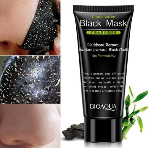 Black Mud Mask Cream Skin Care Peel-off Mask Deep Cleanse Pores Blackhead Removal Purifying Acne Whitening Tear-off Facial Mask