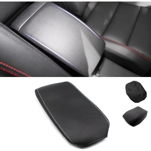 For VW Golf 6 MK6 2010 2011 2012 2013 Microfiber Leather with 1 Red / White Line Car Interior Center Armrest Box Cover Trim