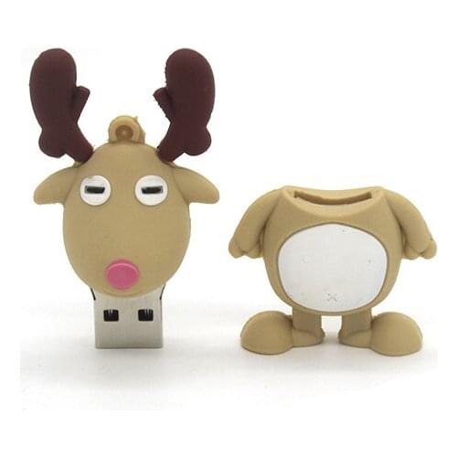 Deer Usb Flash Drive128GB 64gb Pen Drive 4gb 8gb 16gb 32gb Christmas Pendrive Cartoons Elk Memory Stick U Disk Usb 2.0 Stick