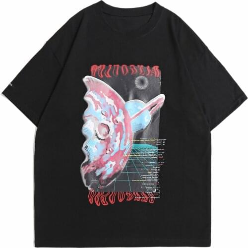 Men Hip Hop Streetwear T Shirt Harajuku Letter Graphic Print Tshirt Cotton Casual 2021 Summer Short Sleeve Black White