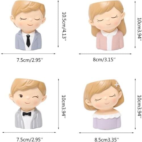 Cartoon Painting Resin Flower Pot Plant Succulent Plant Container Flower Pot Bonsai Vase Flower Pot Desktop Crafts Home