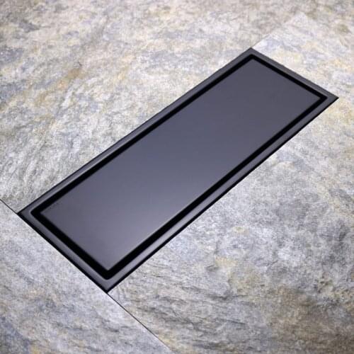 Square Floor Drain Black Shower Floor Drain Brushed Gold Bathroom Deodorant Concealed Floor Drain Strainer Cover Grate Waste