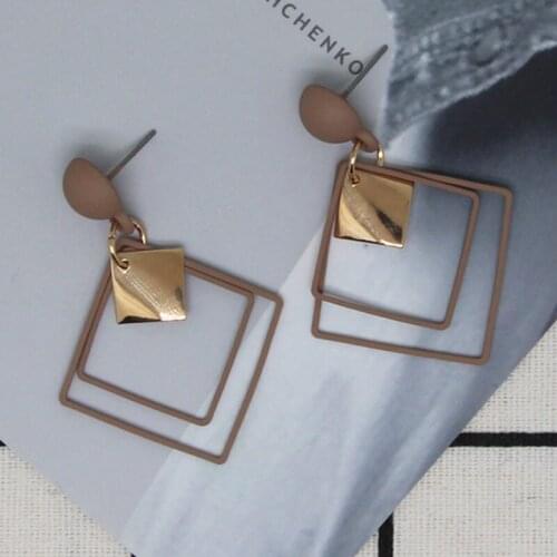 Minimalist Square Earrings Irregular Stud Earrings New Exaggerated Cold Wind Fashion Earring for Women Opening Accessories