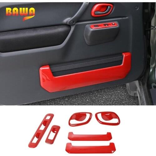 BAWA Interior Mouldings for Suzuki jimny 2007-2017 ABS Button Cover Door Handle Bowl Stickers for jimny Door Interior kit