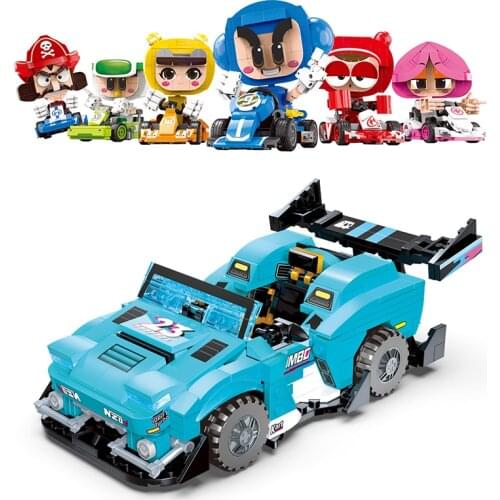 Kart Racing Series Bricks Toys Atlas Cars Medium Truck Character Dolls Preserved Eggs Building Blocks Mini Model Kit MOC