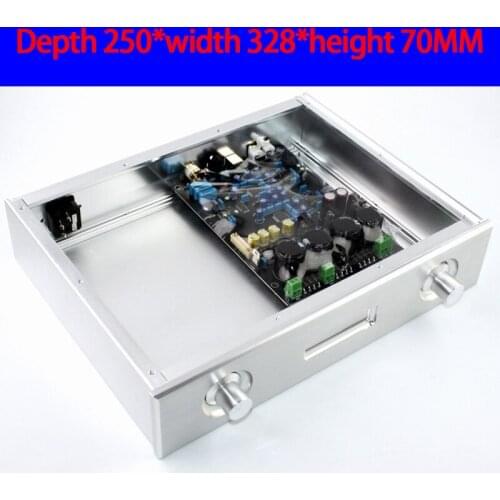 KYYSLB 250*328*70MM WA48 All Aluminum DAC Amplifier Chassis Box House DIY Enclosure with Feet Knob Amplifier Case Shell