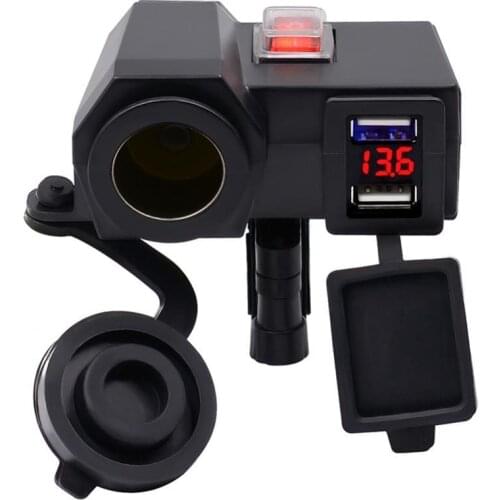 Cigarettes Lighter Socket Splitter Car 2 USB Charger Cover Car Power Adapter Charger with Led Light Power Adapter Motorcycle Usb