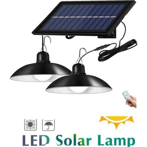 Retro Lampshade Solar Pendant Chandelier solar Light Outdoor Lamp Waterproof Wall Street Garden light Emergency Security Night L