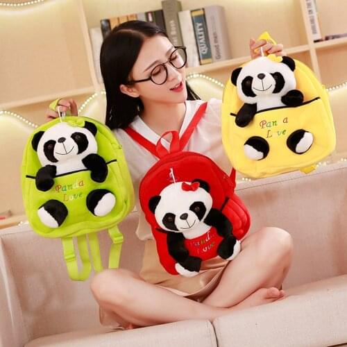 Panda Backpack Animal Bag Backpack Baby Toy School Bag Kids Outdoor Travel Pack Student Kindergarten Soft Backpack Girls Bag Toy