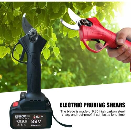 88V 800W Electric Pruning Shears 30mm Max Cutting Garden Pruner Secateur Branch Cutter With 2 Lithium-ion Battery 4000 MAh
