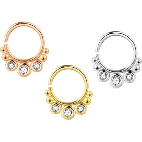 Rook Daith Earrings Horseshoe Barbell Nose Rings Hoop Heart Shaped Tragus Cartilage Helix Earrings Hinged Clicker Piercing Body