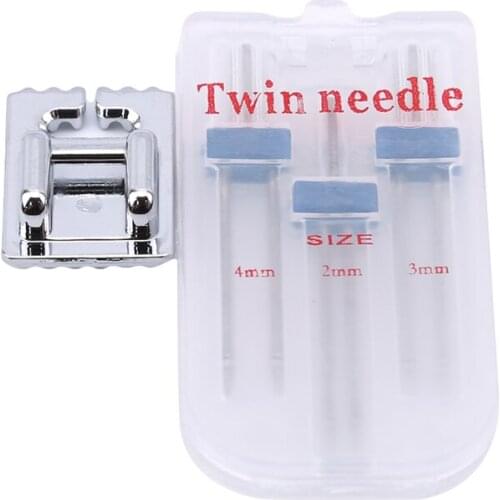 3pcs/set Sewing Tools Double Twin Needles Wrinkled Sewing Presser Foot For Sewing Machine Size 2/3/4 mm