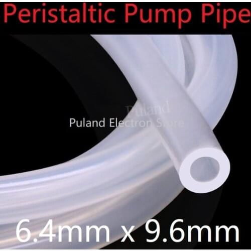 Transparent ID 6.4mm x 9.6mm OD Thickness 1.6mm Peristaltic Pump Silicone Hose Food Grade Soft Flexible Pipe Water Connector
