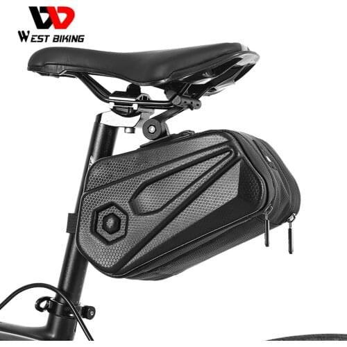 2.6L Large Capacity Waterproof Bicycle Hard Saddlebag Scratch-Proof Bike Cushion Tail Bag Seat Pannier Outdoor Cycling Accessory
