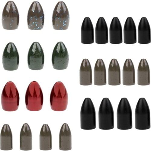 2-6Pcs/set Fishing Tungsten Weights Bullet Shape Sinkers Flipping/Worm Weights 5.3g-28g Fishing Lures Accessories