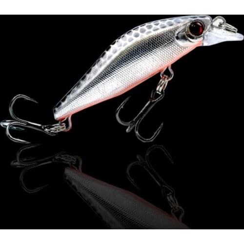High quality 6 colors 5.3 cm 3 g hard bait Min fish crank fishing bait bass sea water hook water depth 0-1 m