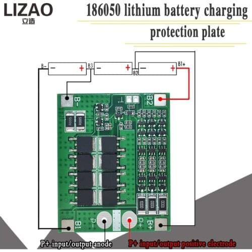 3S 25A Li-ion 18650 BMS PCM battery protection board bms pcm with balance for li-ion lipo battery cell pack