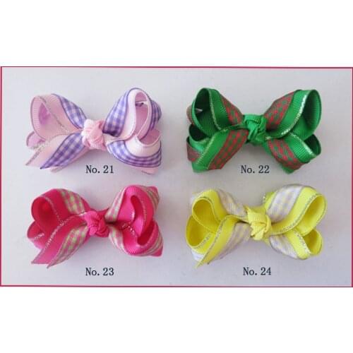 100 BLESSING Good Girl Boutique 2.75" - 3" Bow 2 Tone Double ABC Hairbow Clip