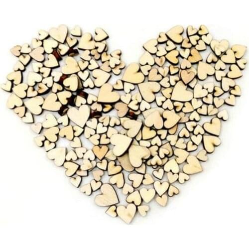 100PCS Rustic Wood MINI Love Heart Wedding Table Scatter Decoration Crafts DIY Aimecor Lovely pet Rustic Wooden Home Decor