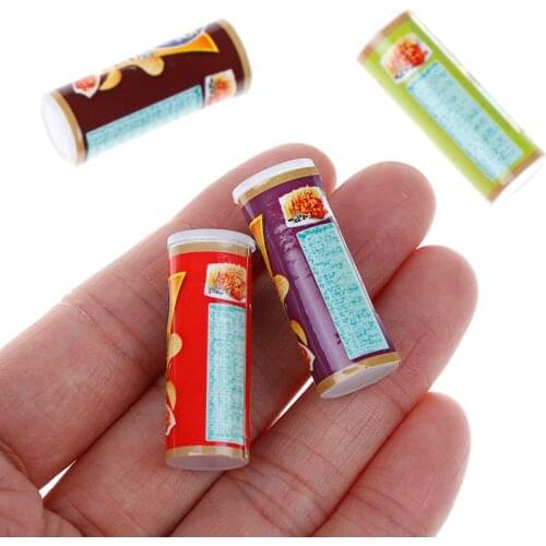 4 Bottles Cute Mini Dollhouse Miniature Potato Chips for Blyth, Pullip 1/6 BJD Doll Food Toy Accessories