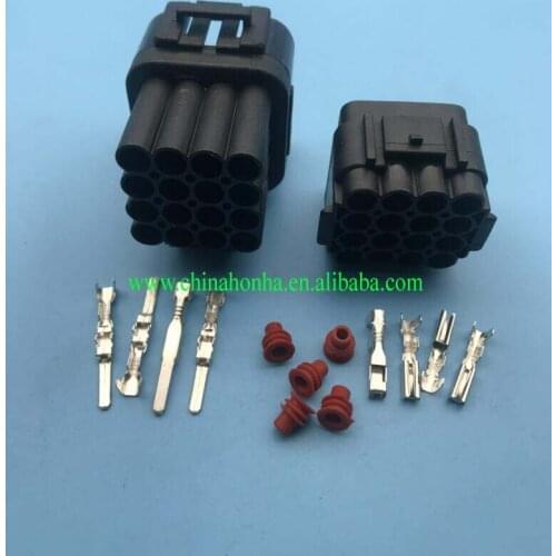 5 pcs 16 Pin/Way Waterproof Electrical Wire Connector male female Plug auto connectors free shipping