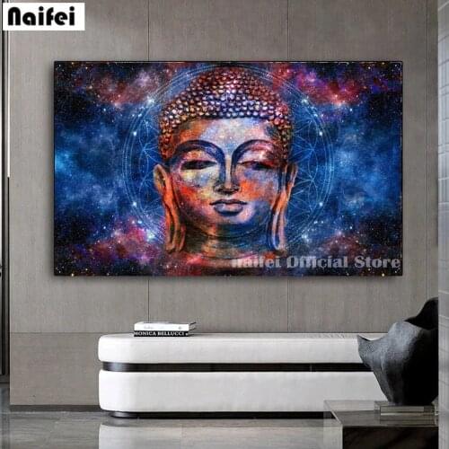 Colorful Abstract Buddha Face Diamond Painting Full Drill Picture Of Rhinestone Wall Art Embroidery Full Mosaic Buddhism Decor