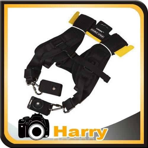 Quick Double Camera Sling Neck Shoulder Belt Strap +Quick Release Plate +1/4" Connecting Adapter Hook For All SLR DSLR camera
