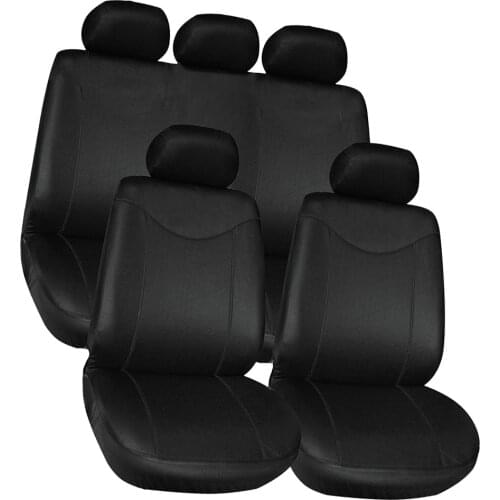 Covers Black Complete Full Set 9pcs For Auto Vehicle Upholstery