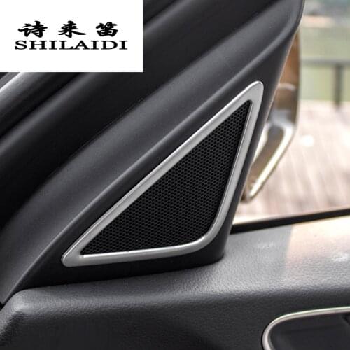 Car styling Door Audio Speaker Decorative Strip Covers 3D stickers stainless steel Trim for audi q3 Auto interior Accessories