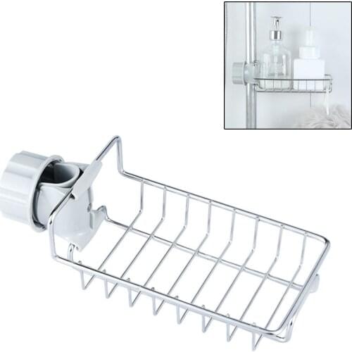 Stainless Steel Faucet Hanging Sink Storage Holder For Bathroom Kitchen Dish Cloth Drain Dry Towel Storage Rack Organizer