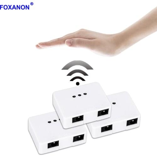 Foxanon DC 5-24V Dimmers IR Hand Sweep Motion Sensor Switch Detector 5A Smart Switch Dimmers For LED Strip Cabinet Closet Light