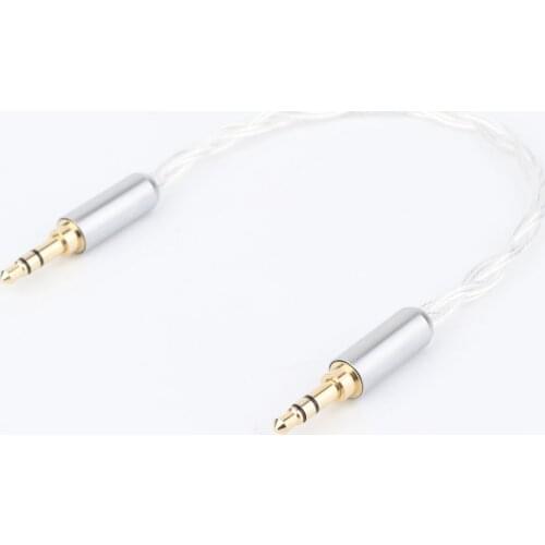 Hi-end Silver Plated 3.5mm Male to 3.5mm Male Stereo Audio Hifi Audio cable car AUX wire jump cable