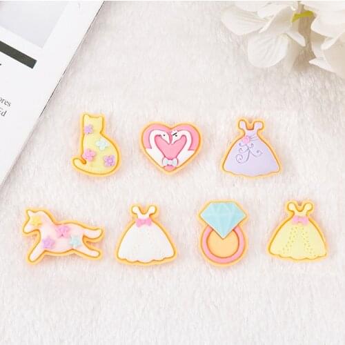 14pcs/lot Resin Cabochons Wedding Dress And Ring Flatback Crafts for Jewelry Hair Bow Making Embellishments DIY