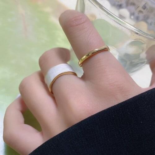 Girls White Two Pcs Ring Set Simple Beautiful Irregular Wedding Ring Wholesale