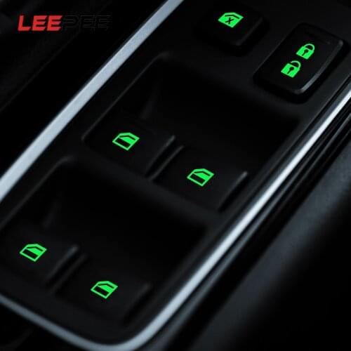 LEEPEE For Mitsubishi ASX Outlander 2013 2016 201 Car Sticker Luminous Car Door Window Lift Window Button Sticker Car Styling