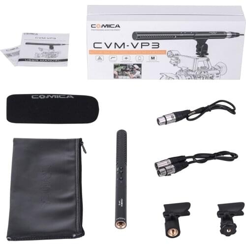 Comica Cvm-Vp3 Microphone Super Cardioid Condenser Photography Interview Video Mic for Canon Nikon Sony Camera Camcorder with 3