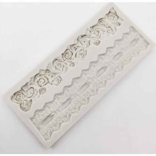 Minsunbak High Quality Cake Ribbon Styling Cake Edge Decorative Silicone Mold Rose Fondant Mold Chocolate Candy Biscuig Tools