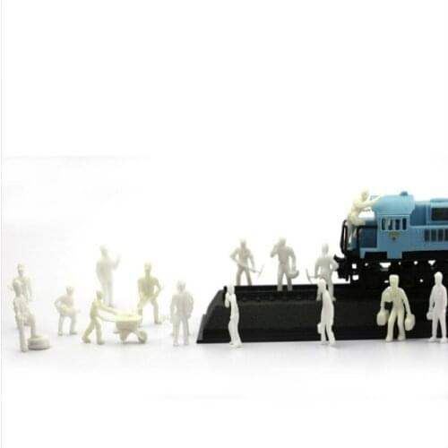 100pcs/lot HO 1/87 Scale Model Figures White Unpainted Train worker Figures Model People