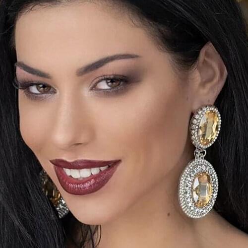 ZHINI New Rhinestone Cute Crystal Earrings for Women Summer Simple Gold Drop Earring Long Statement Earring Jewelry 2021 brincos