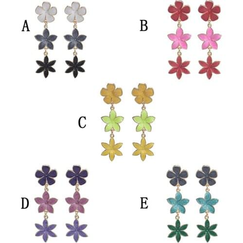 New Trendy Earrings Female Bohemian Ethnic Style Exaggerated Long Style Fashion All-match Flowers